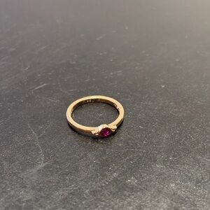 Thomas Sabo Rose Gold with Dark Pink Stone Ring